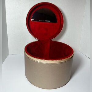 Bobbi Brown Gold Makeup Case with Red Velvet Interior